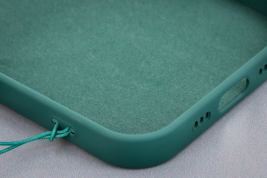 Close-up of the microfiber lining in the Bizon Case Silicone Magnetic