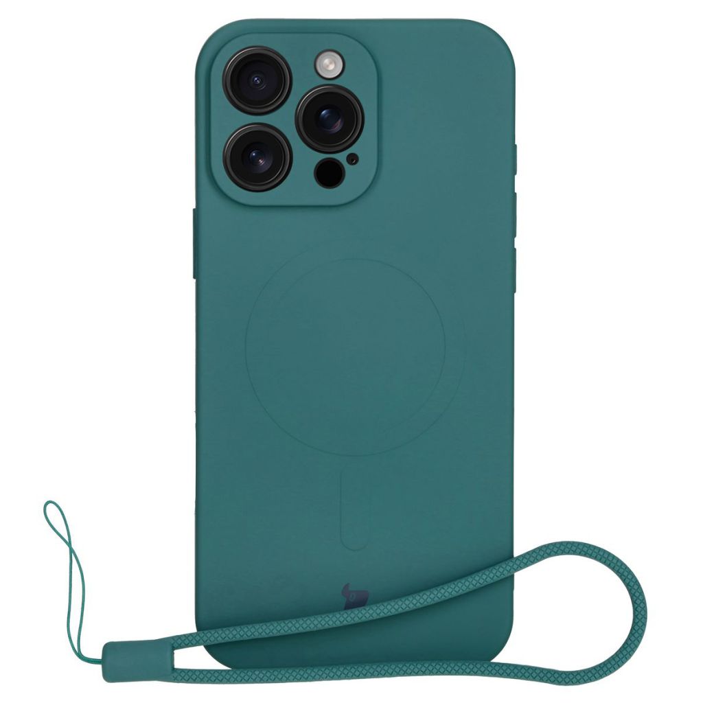 Etui z pierścieniem magnetycznym Bizon Case Silicone Magnetic do Apple iPhone 16 Pro