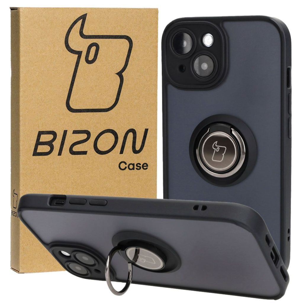 Etui z uchwytem na palec Bizon Case Hybrd Ring do Apple iPhone 15