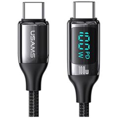 USAMS Usams - Data Cable U78 (US-SJ559) - Type-C to Type-C 100W, PD, Fast Charge, 3m - Black 6958444978017 έως 12 άτοκες Δόσεις