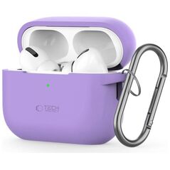 Case for APPLE AIRPODS PRO 1 / 2 Tech-Protect Silicone Hook Lavender purple 5906302313303