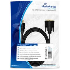 Καλώδιο MediaRange HDMI to DVI connection cable, gold-plated, HDMI plug/DVI-D plug (18+1 Pin), 2.0m, black (MRCS185) έως 12 άτοκες Δόσεις