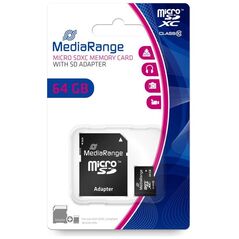 MediaRange Micro SDXC Class 10 With SD Adaptor 64 GB (eXtended Capacity) (MR955) έως 12 άτοκες Δόσεις