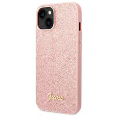 Guess case for iPhone 14 Pro Max 6,7&quot; GUHCP14XHGGSHP pink PC/TPU Glitter Flakes Case Script Metal Logo 3666339065072