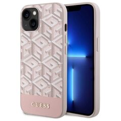 Guess case for iPhone 14 6,1&quot; GUHMP14SHGCFSEP pink harcase Magsafe Gcube PU Stripes 3666339112509