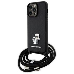 Karl Lagerfeld case for iPhone 14 Pro Max 6,7&quot; KLHCP14XSAKCPSK black HC Saffiano KC Metal Pin Crossbody 3666339165741