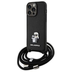 Karl Lagerfeld case for iPhone 15 Pro Max 6,7&quot; KLHCP15XSAKCPSK black HC Saffiano KC Metal Pin Crossbody 3666339165789