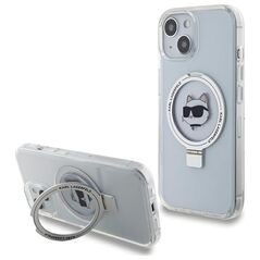 Karl Lagerfeld case for iPhone 15 6,1&quot; KLHMP15SHMRSCHH white HC Magsafe Ringstand CH 3666339168636