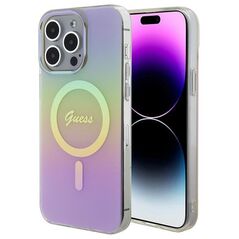 Guess case for iPhone 15 Pro Max 6.7&quot; GUHMP15XHITSP pink hardcase IML Iridescent MagSafe 3666339155094