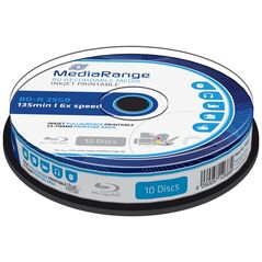 MediaRange BD-R Blu-Ray 25GB 6x Cake Box x10 Inkjet fullsurface printable (MR500) έως 12 άτοκες Δόσεις