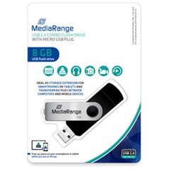 MediaRange USB combo flash drive with micro USB (OTG) plug, 8GB (MR930-2) έως 12 άτοκες Δόσεις