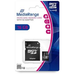 MediaRange Micro SDHC Class 10 With SD Adaptor 16 GB (High Capacity) (MR958) έως 12 άτοκες Δόσεις