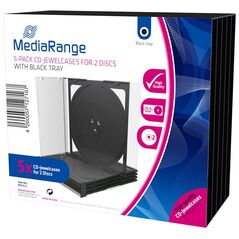 MediaRange CD Jewelcase for 2 discs 10.4mm Black Pack 5 (MRBOX31-2) έως 12 άτοκες Δόσεις