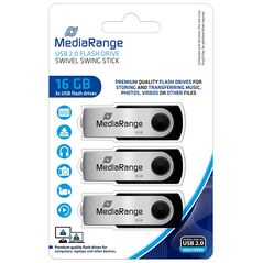 MediaRange USB flash drives, 16GB, Pack 3 (MR910-3) έως 12 άτοκες Δόσεις
