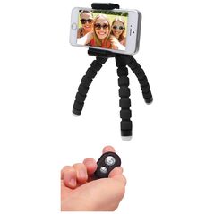 MediaRange Universal Mini Tripod With Flexible legs and remote shutter, Black (MRMA205) έως 12 άτοκες Δόσεις
