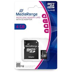 MediaRange Micro SDHC Class 10 With SD Adaptor 4 GB (High Capacity) (MR956) έως 12 άτοκες Δόσεις
