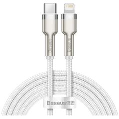 Baseus Cafule Metal Braided USB-C to Lightning Cable 20W Λευκό 2m  (CATLJK-B02) (BASCATLJK-B02) έως 12 άτοκες Δόσεις