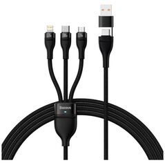 Baseus Flash Series II Braided USB to micro USB / Type-C / Lightning Cable Μαύρο 1.2m (CASS030101) (BASCASS030101) έως 12 άτοκες Δόσεις