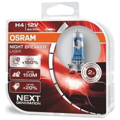 Osram Automobilinės lemputės Osram Night Breaker Laser (Next Generation) H4, 2 vnt.
