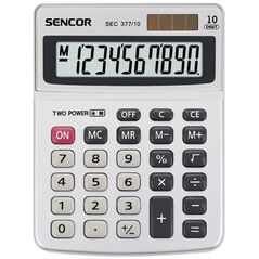 Kalkulator Sencor Sencor Kalkulator SEC 377/10, szara, biurkowy, 10 miejsc, podwójne zasilanie, metalowa obudowa
