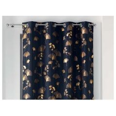 Douceur d`Interieur ZASŁONA BLOOMY - NIEBIESKA + ZŁOTY 140x260