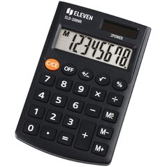 Kalkulator Eleven Eleven Kalkulator SLD200NR, czarna, kieszonkowy, 8 miejsc
