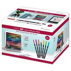 Tombow Tombow ABT-108C, 107 pc(s), Multicolour, Brush/Fine tip, Round, 0.8 mm, 3.3 mm