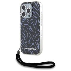Original Case IPHONE 15 PRO MAX Karl Lagerfeld Hardcase IML Zebra Pattern & Cord (KLHCP15XHZBPKCCU) purple 3666339287436