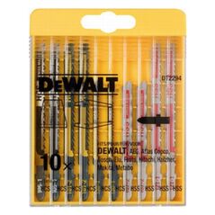 Dewalt Zestawy brzeszczotów do wyrzynarek 10 sztuk do drewna i metalu 2xDT2177, DT2165, DT2050, DT2163, DT2160 - DT2294