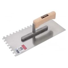Modeco Paca nierdzewna zębata uchwyt drewno 280x130x6mm - MN-73-406