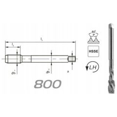 Fanar GWINTOWNIK M12 DIN-376C L40 LH (6H) HSSE 800