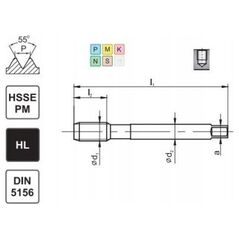 Fanar GWINTOWNIK G 1/4 DIN-5156C R45 HSSE-PM HL MASTERTAP