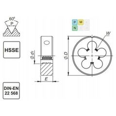 Fanar NARZYNKA M10x1,25 DIN-22568 (6g) HSSE INOX