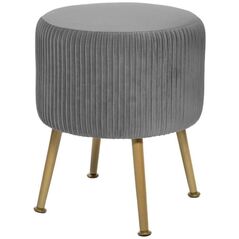 Atmosphera Pufa do salonu SOLARO, Ø 35 cm, kolor szary