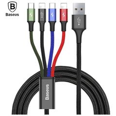 Baseus Rapid Braided USB to 2x Lightning / Type-C / micro USB Cable Πολύχρωμο 1.2m (CA1T4-A01) (BASCA1T4A01) έως 12 άτοκες Δόσεις