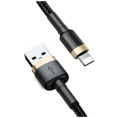 Baseus Cafule Braided USB to Lightning Cable Μαύρο/Χρυσό 2m  (CALKLF-CV1) (BASCALKLF-CV1) έως 12 άτοκες Δόσεις
