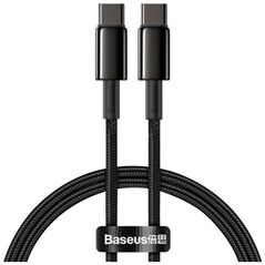 Baseus Tungsten Gold Cable Type-C to Type-C 100W 1m Black (CATWJ-01) (BASCATWJ-01) έως 12 άτοκες Δόσεις