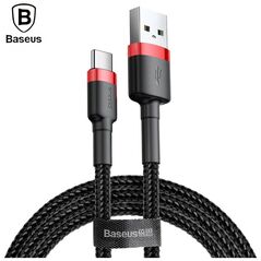 Baseus Cafule Braided USB 2.0 Cable USB-C male - USB-A male Black/Red 3m (CATKLF-U91) (BASCATKLF-U91) έως 12 άτοκες Δόσεις