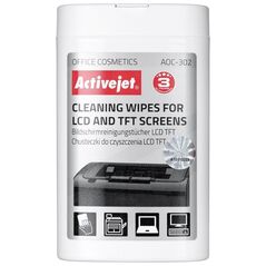 Activejet Chusteczki nawilżane do czyszczenia ekranów LCD 100 szt. (AOC-302)