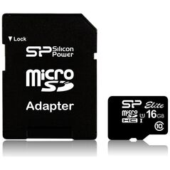 Karta Silicon Power Elite MicroSDHC 16 GB Class 10 UHS-I  (SP016GBSTHBU1V10-SP)