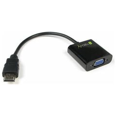 Adapter AV Techly HDMI - D-Sub (VGA) + Jack 3.5mm czarny (306493)