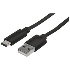 Kabel USB Manhattan USB-A - USB-C 1 m Czarny (353298)