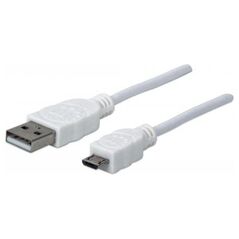 Kabel USB Manhattan USB-A - microUSB 1.8 m Biały (324069)