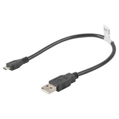 Kabel USB Lanberg USB-A - microUSB 0.3 m Czarny (CA-USBM-10CC-0003-BK)