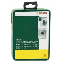 Wiertło Bosch do metalu HSS walcowe 1,5 2 7 4,5 4 5,5 5 1 3 2,5 3,5 6 10 6,5 7,5 8 8,5 9 9,5mm zestaw (2.607.019.435)