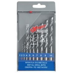 Wiertło Modeco do metalu HSS walcowe 2 7 4 5 1 3 6 10 8 9mm zestaw (MN-60-911)