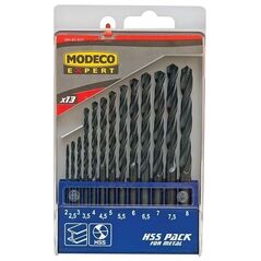 Wiertło Modeco do metalu HSS walcowe 2 7 4,5 4 5,5 5 3 2,5 3,5 6 6,5 7,5 8mm zestaw (MN-60-933)