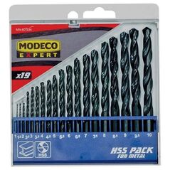 Wiertło Modeco do metalu HSS walcowe 1,5 2 7 4,5 4 5,5 5 1 3 2,5 3,5 6 10 6,5 7,5 8 8,5 9 9,5mm zestaw (MN-60-934)