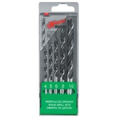 Wiertło Modeco do drewna kręte walcowe 4 5 6 10 8mm zestaw (MN-61-571)