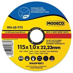 Modeco Ściernica płaska cienka do cięcia stali nierdzewnej 125mm 25szt. - MN-68-971